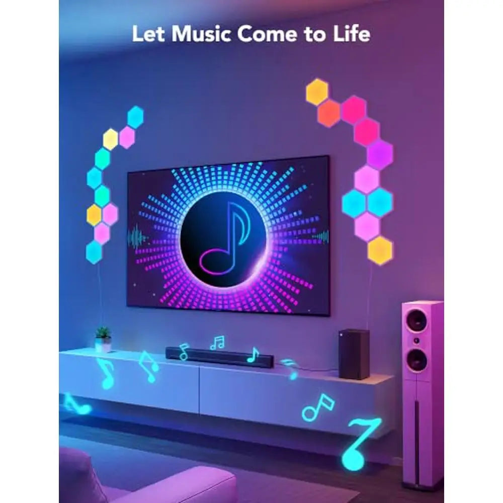 Hexa Light Panels RGBIC Hexagon LED Wall Lights WiFi Smart Home Decor Music Sync Gaming Gifts New Year Visual Effects Alexa