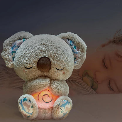 Cute Breathing Otters Soothing Plush Doll with Music Lights Koala Bear Stuffed Animal Kids Baby Sleeping Companion Doll Toy Gift