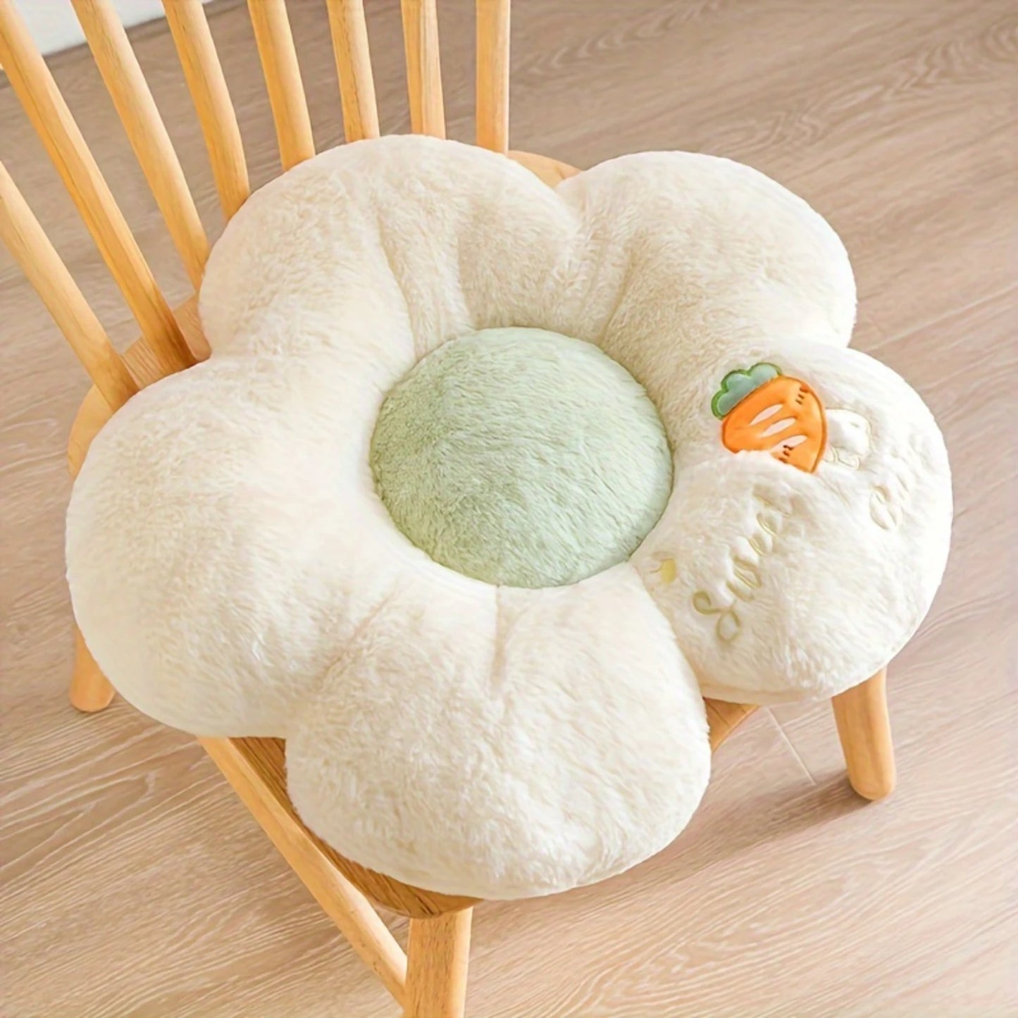 "Blossom Support" Versatile Fruit & Flower Cushion - Soft Polyester, Machine Washable, Perfect For Car Seats, Chairs, Sofas, And