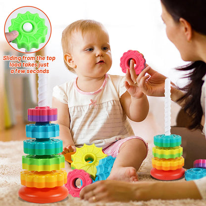 Montessori Rotating Rainbow Stacking Toy