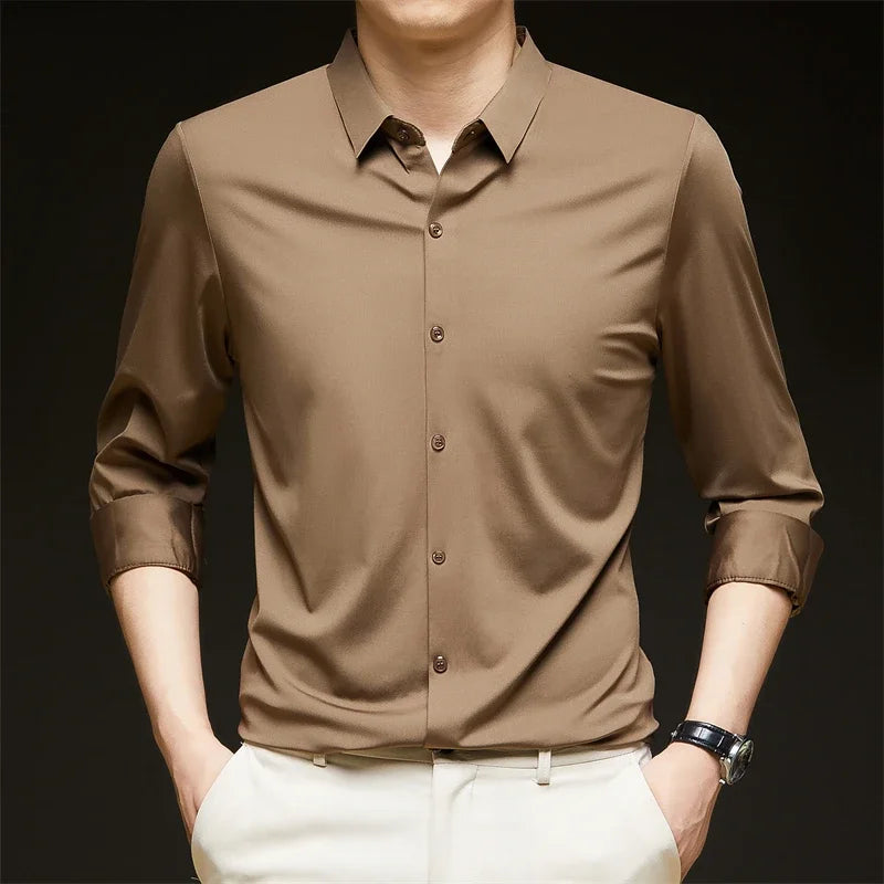 Men's Business Casual Long Sleeve Shirt