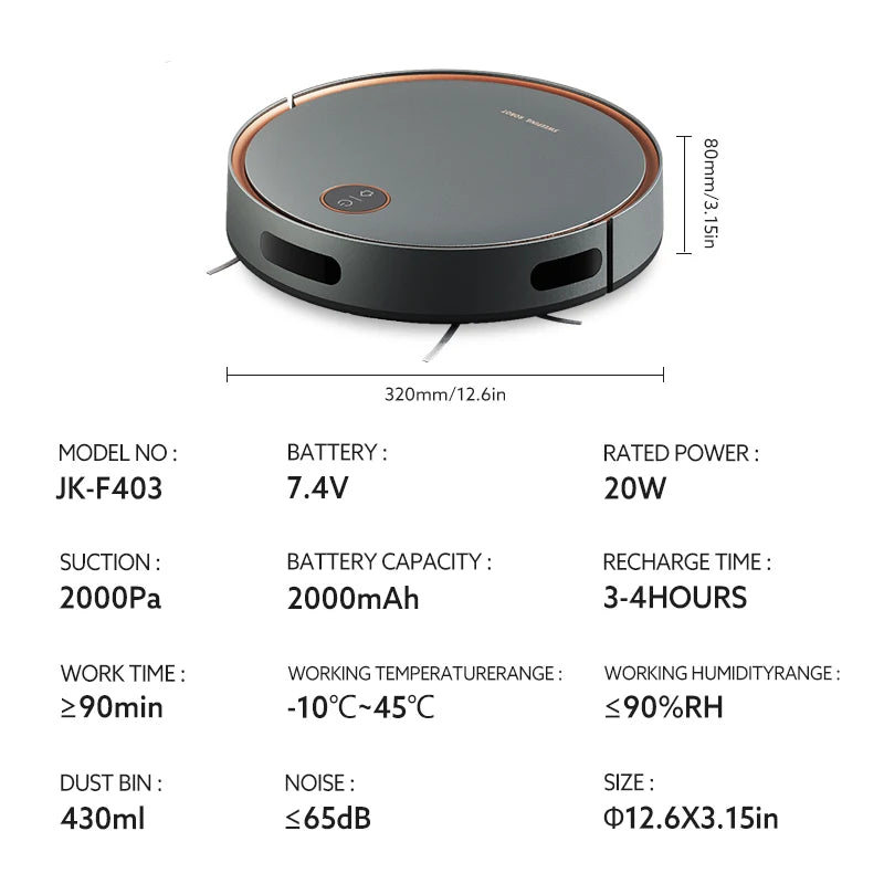 2-in-1 Robot Vacuum Cleaner Self-Charging Robotic Vacuums