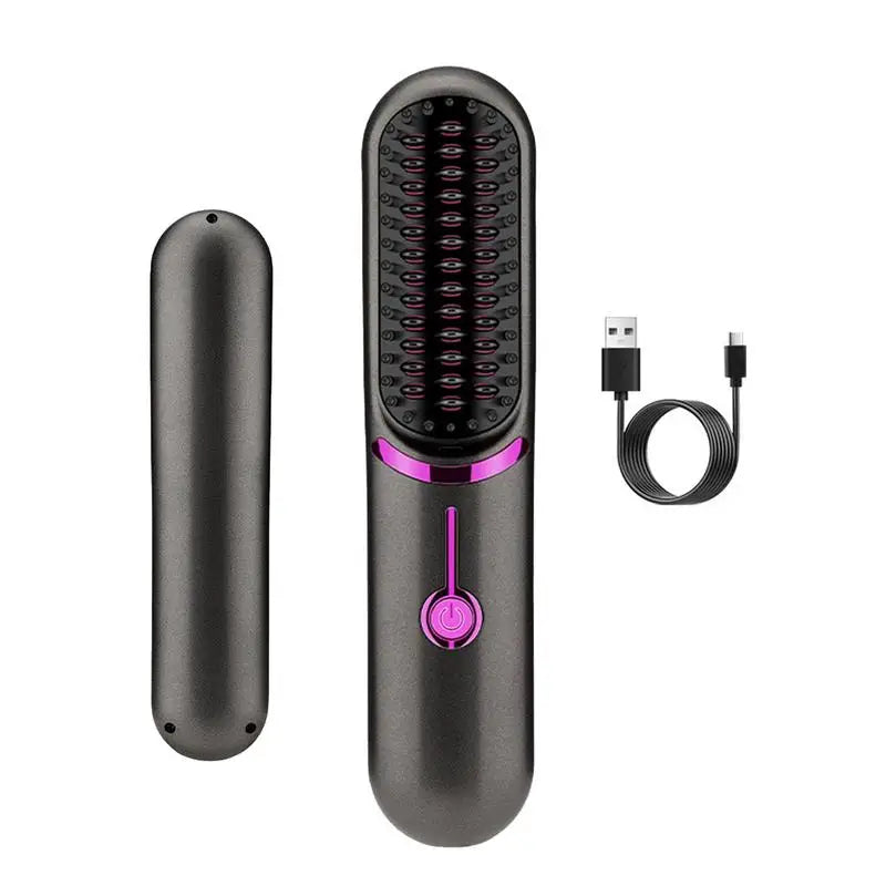 Portable Cordless Hair Straightener Brush