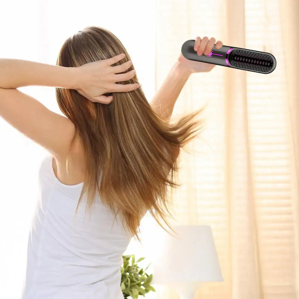 Portable Cordless Hair Straightener Brush