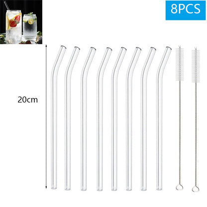 Reusable Glass Drinking Straws Set