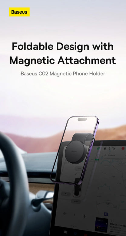 Baseus Magnetic Holder Car Phone Holder Stand Foldable Telephone Support Mount for Iphone 12 13 14 Pro Max For Samsung S23