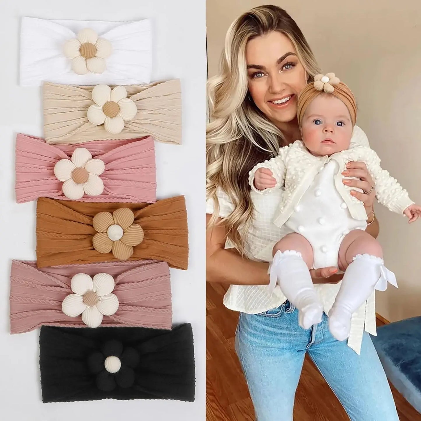 Soft Flower Nylon Baby Headband