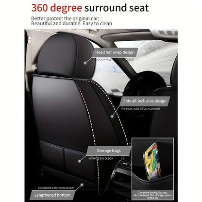 2 Premium Front Seat Cove Universal Car Seat Cover PU Leather