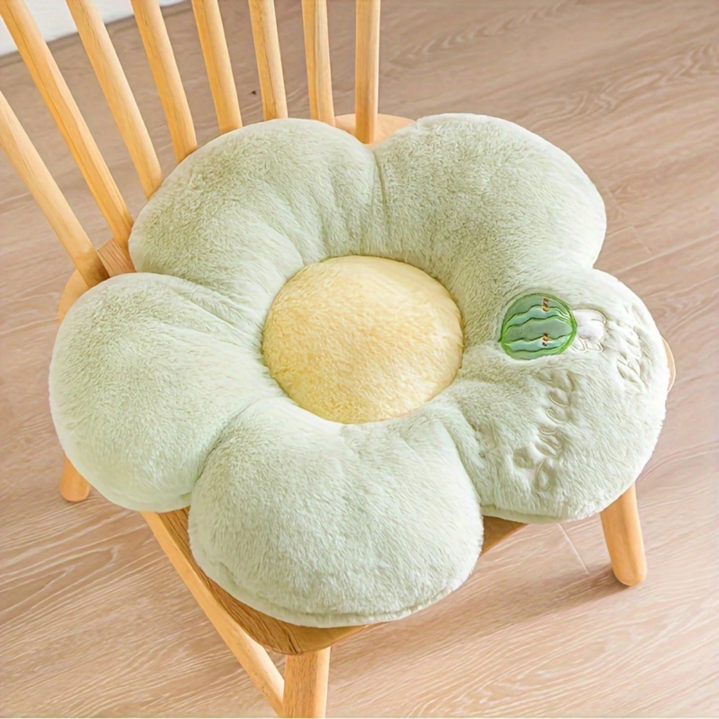 "Blossom Support" Versatile Fruit & Flower Cushion - Soft Polyester, Machine Washable, Perfect For Car Seats, Chairs, Sofas, And