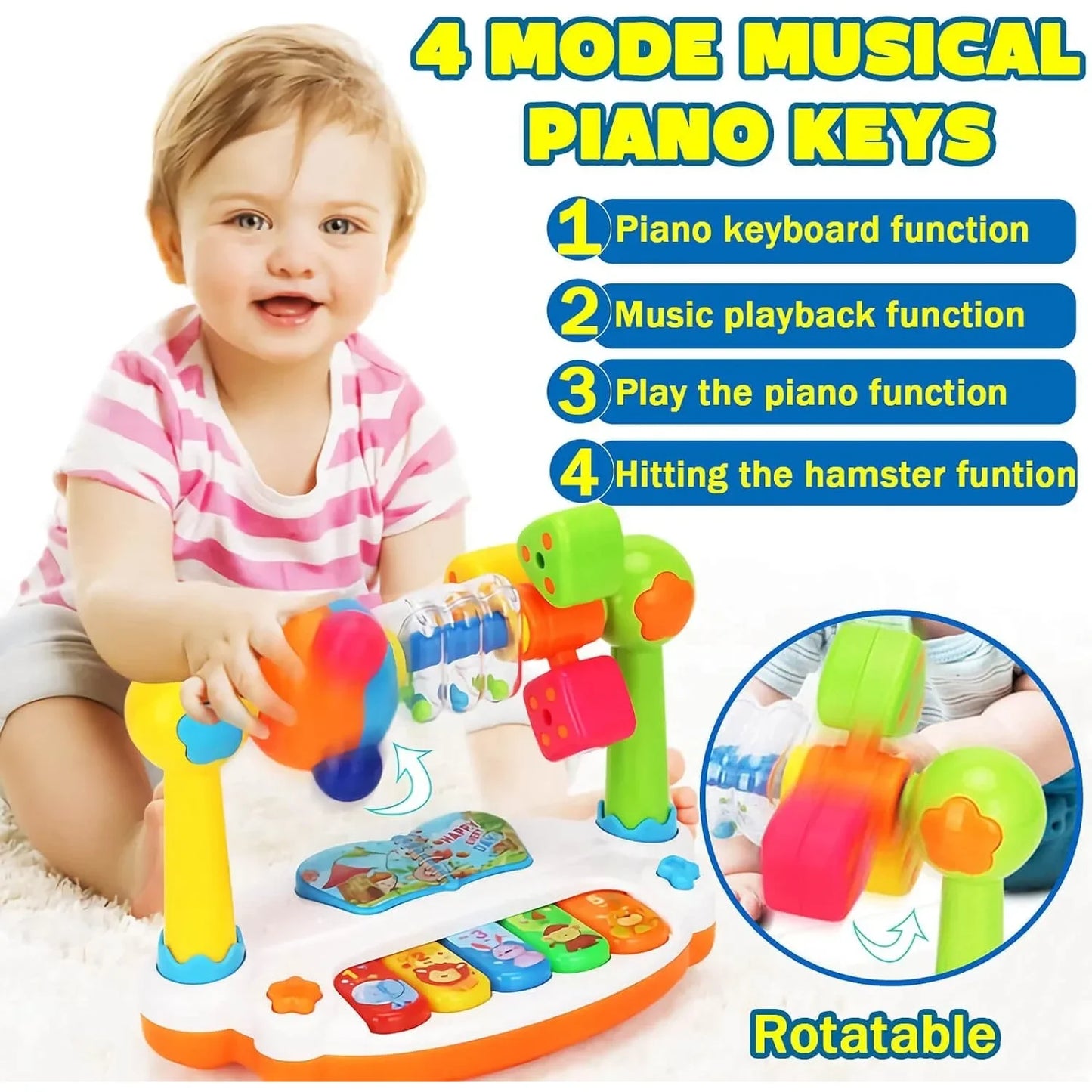 Rotating Light Music Piano Toy