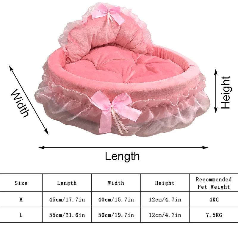 Detachable Bow Lace Dog Bed