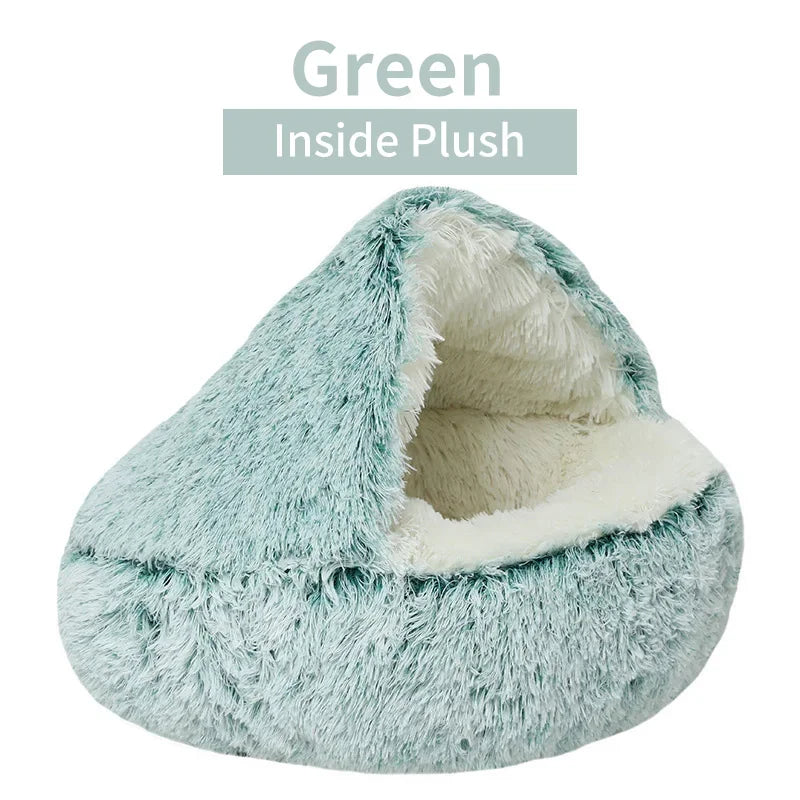 2-in-1 Plush Cat Bed