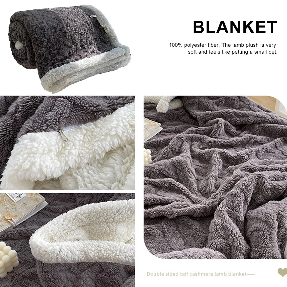 Thick Winter Warm Blanket for Bed Artificial Lamb Cashmere Weighted Blankets Soft Comfortable Warmth Quilt Comforter Warm Quilt