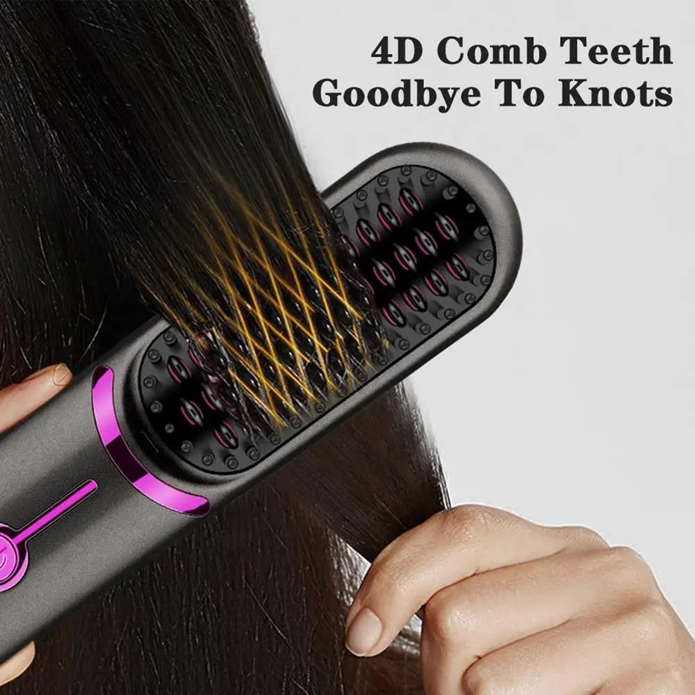 Portable Cordless Hair Straightener Brush