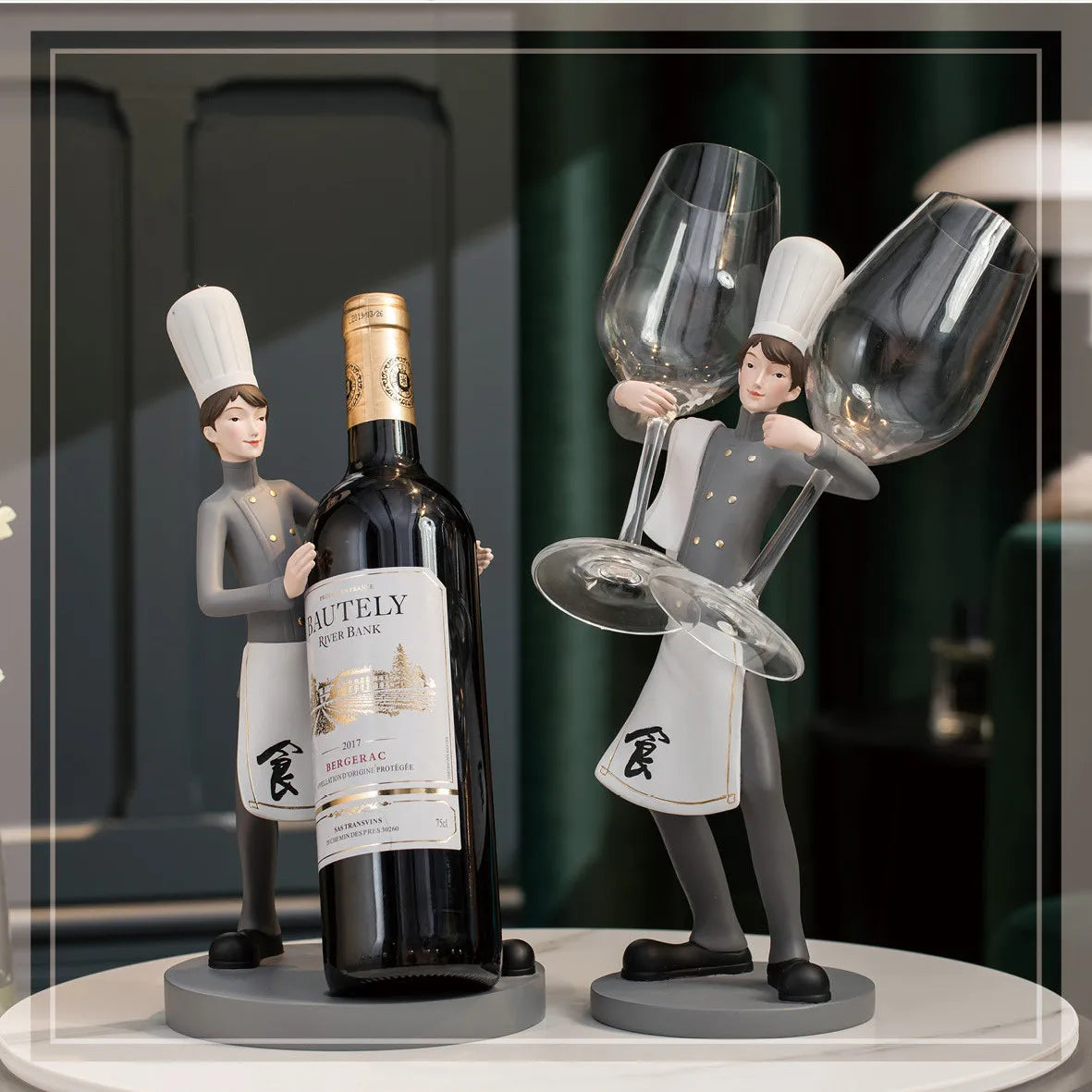 Creative Chef Wine Rack Sculpture