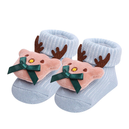 Cotton Cute Christmas Cartoon Baby Socks Toddler Anti Slip Floor Sock for Girl Boy Unisex Newborn Infant Accessories Four Season