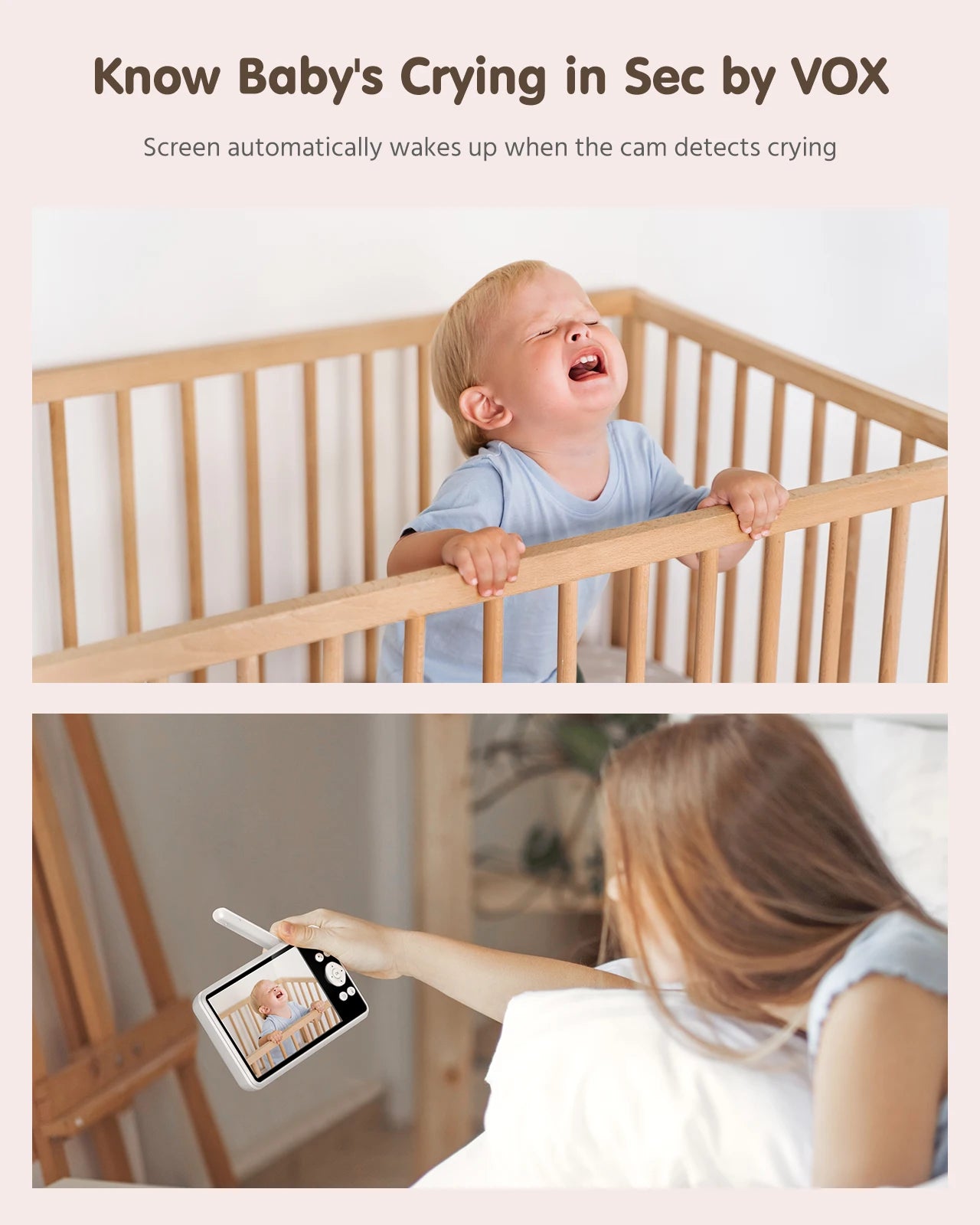 ANNKE 1080p 5 Inch  HD Video Baby Monitor with Camera 2.4G Wireless 2X Zoom Night Vision Surveillance Security Camera Babysitter