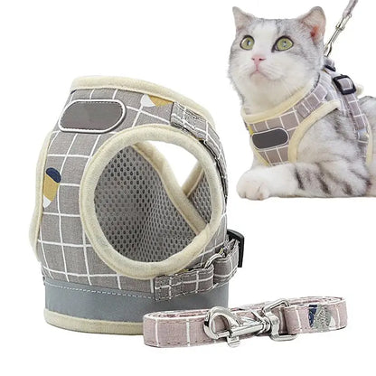 Cats Chest Harness Soft Adjustable No Pull Cat Harness Breathable Weather Mesh Comfortable Pet Accessories For Cats & Small Dogs