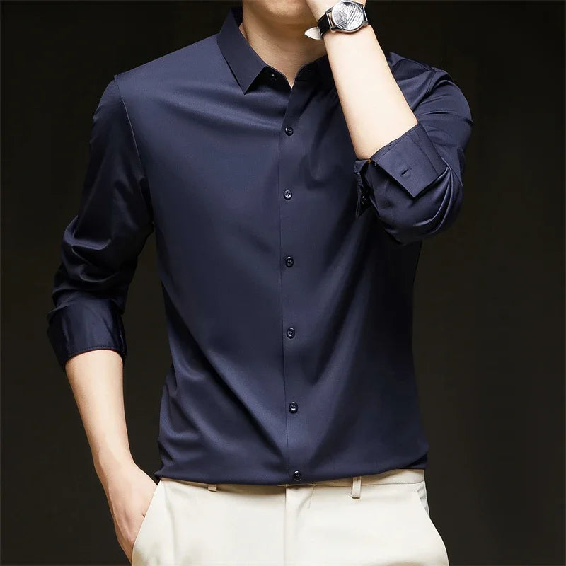 Men's Business Casual Long Sleeve Shirt