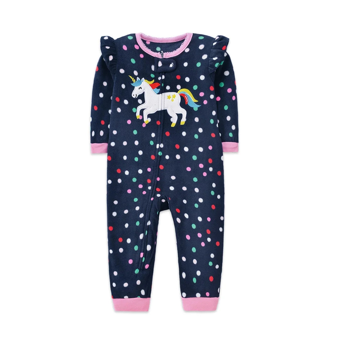 Warm Fleece Animal Baby Romper