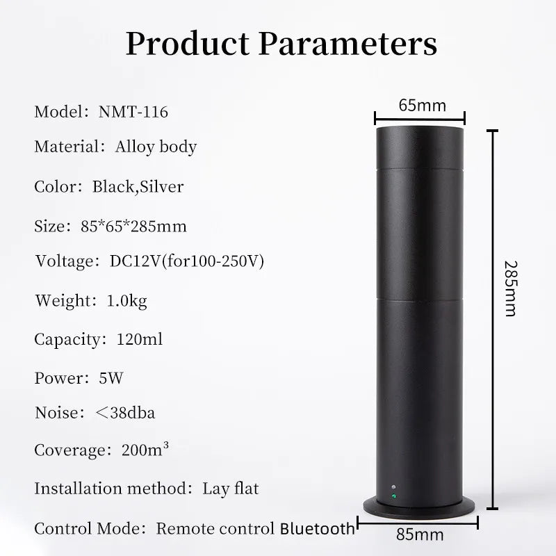 360 Column Aroma Diffuser Perfume Air Purifier Metal Material for Home