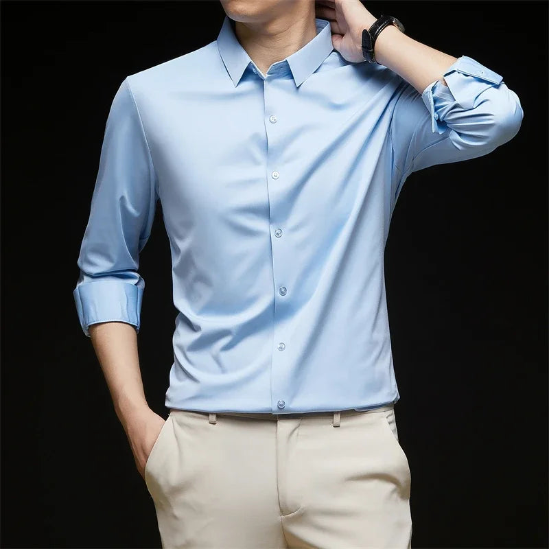 Men's Business Casual Long Sleeve Shirt