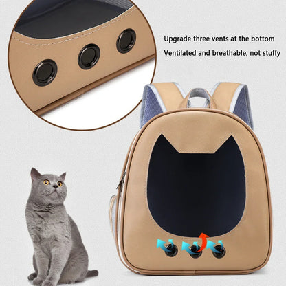 Cat Carrier Bag Pet Backpack Portable Outdoor Cat Travel Shoulder Bag Cat Carrying Bag Large Capacity Breathable Dog Carrier Bag