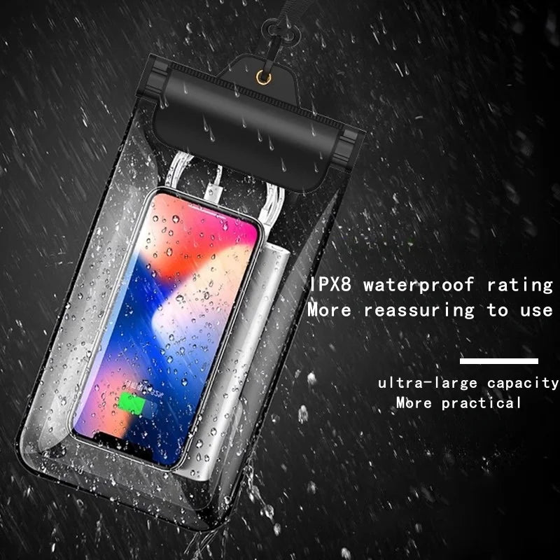 Waterproof Phone Pouch,Adjustable Lanyard Waterproof Phone Case for iPhone,Phone Dry Bag for Rainy day Delivery Rider Essentials