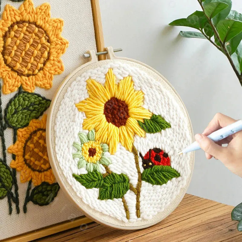 Sunflower Punch Needle Embroidery Kit