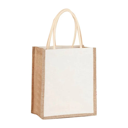 Women Burlap Jute Tote Bag Large Capacity Canvas Top-handle Jute Handbag Grocery Tote Handbag Casual Shopping Bag Gift Bag