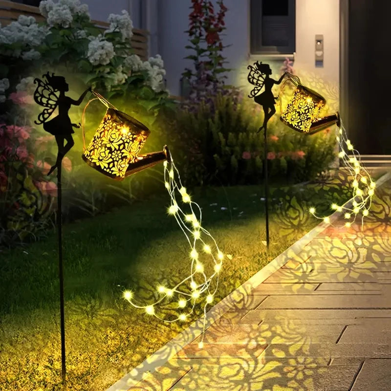 Solar Watering Can Fairy Lights