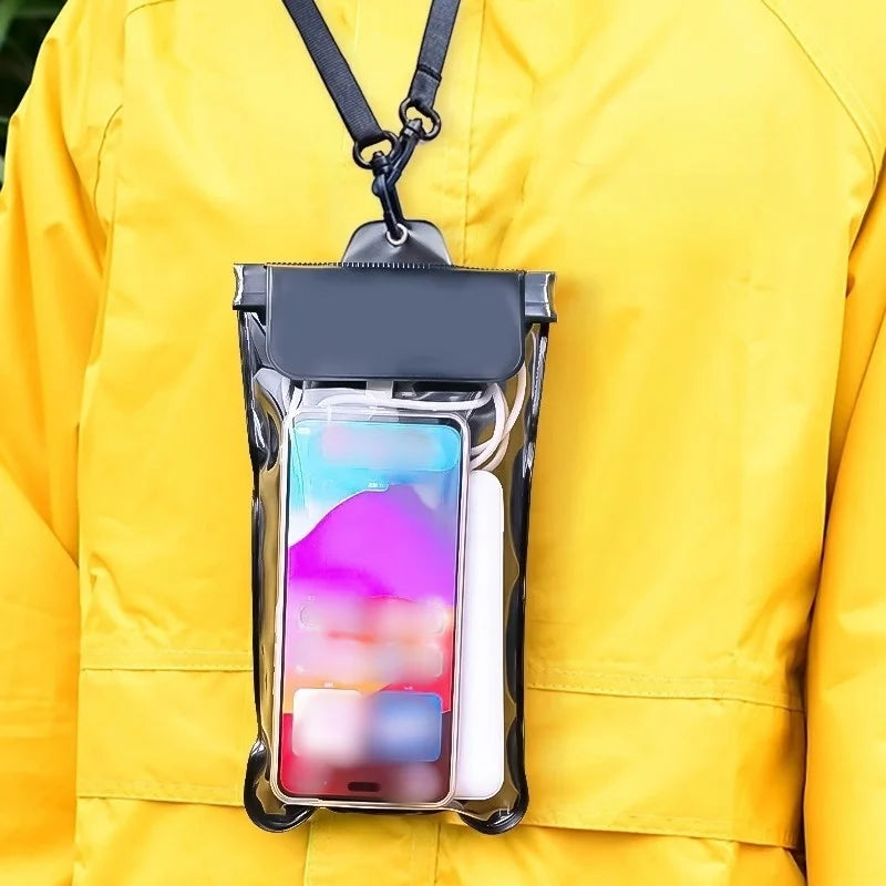 Waterproof Phone Pouch,Adjustable Lanyard Waterproof Phone Case for iPhone,Phone Dry Bag for Rainy day Delivery Rider Essentials