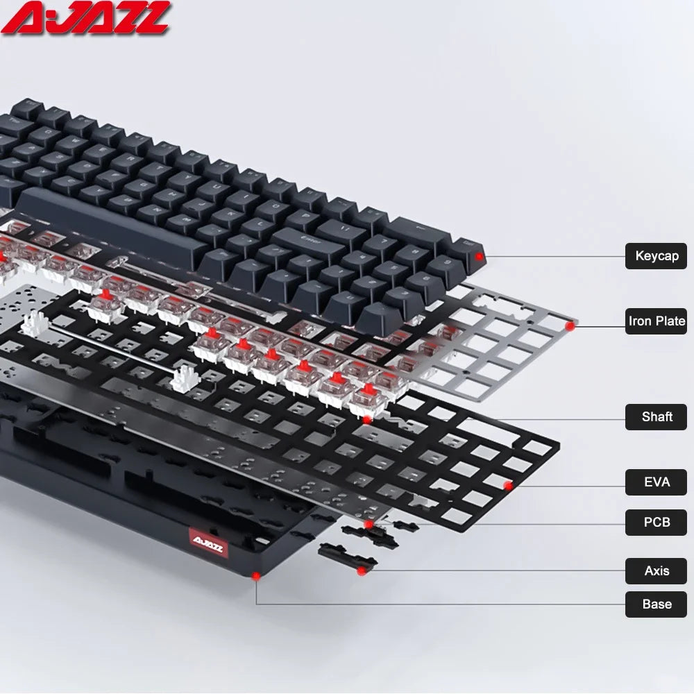 AJAZZ AK692 Gaming Mechanical Keyboard RGB 68 Keys Hot Swap Custom Keyboard Bluetooth Wireless Keyboards for PC Laptop Computer