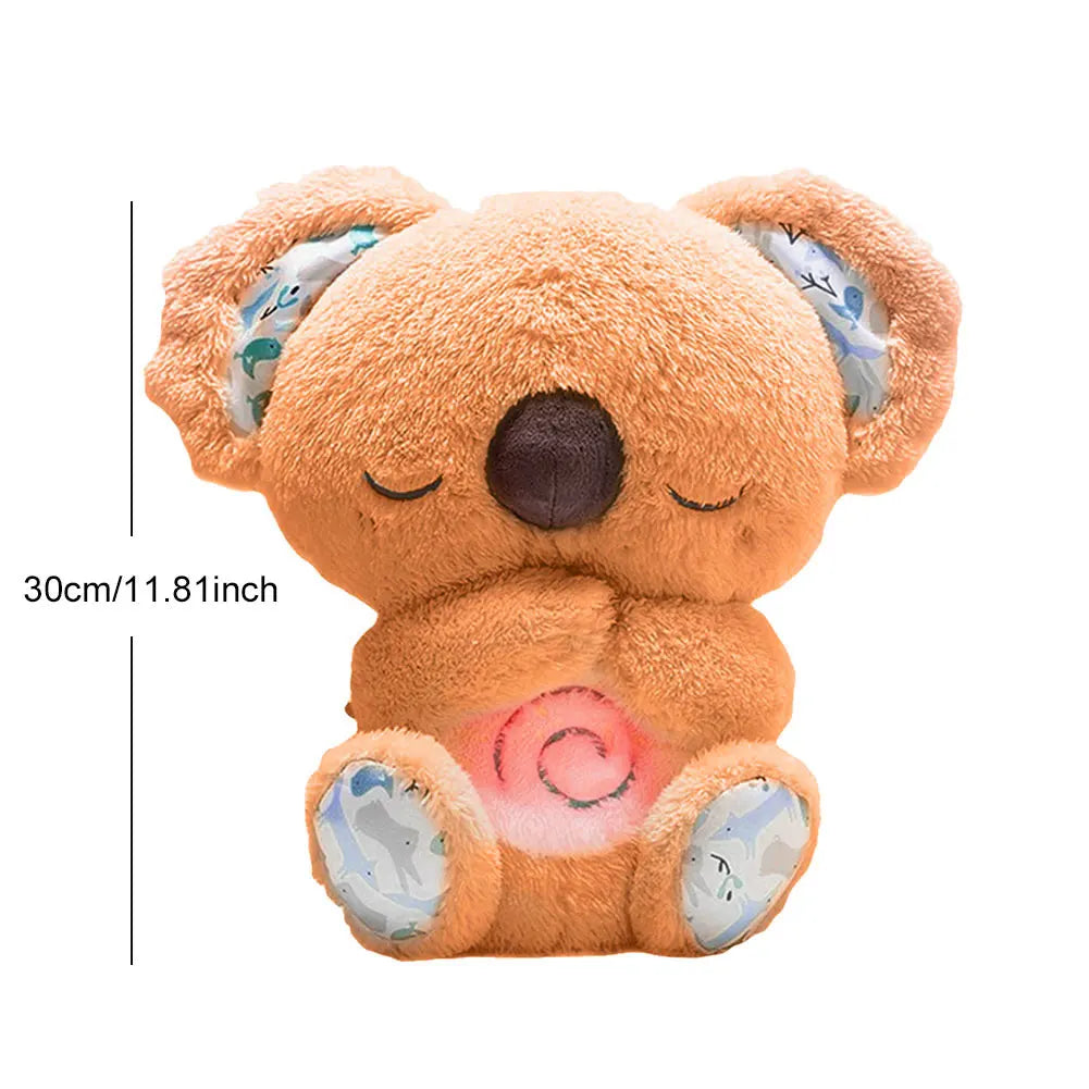 Cute Breathing Otters Soothing Plush Doll with Music Lights Koala Bear Stuffed Animal Kids Baby Sleeping Companion Doll Toy Gift