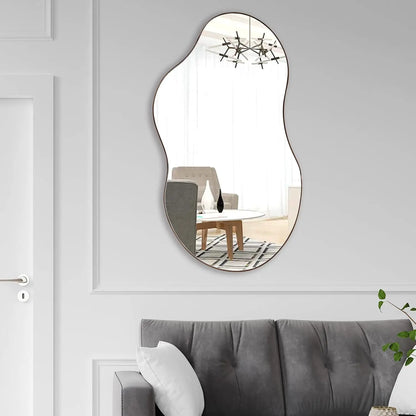 Abstract Wavy Wall Mirror Decor