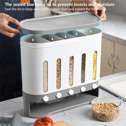 Kitchen Cereal Containers Storage Dry Food Containers Wall Mounted Dispenser Rice Grain Dry Food Storage Container