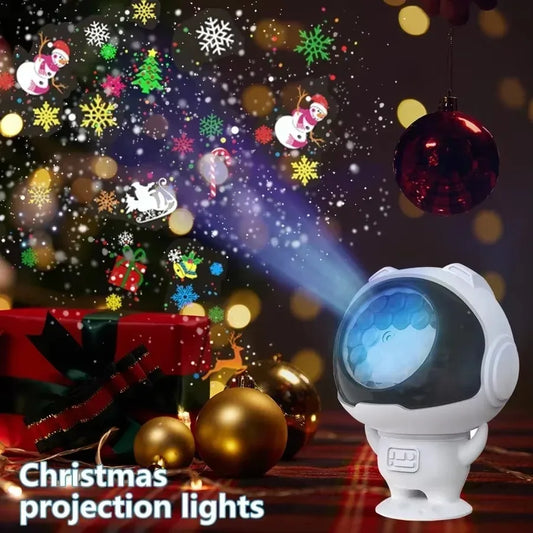 Astronaut Projector USB LED Night Light Christmas Film Projector Lights Gift Water Ripple Night Lamp Festive Party Room Decor