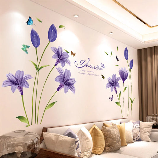 Purple Lavender Butterfly Wall Decals