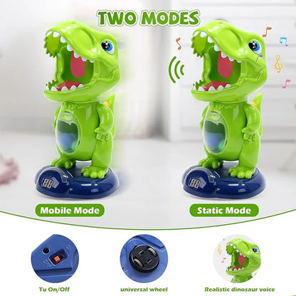 Movable Dinosaur Shooting Toys for Kids,Electronic Target Shooting Games with 2 Pump Gun,48 Balls Party Favor Toys with Score Re