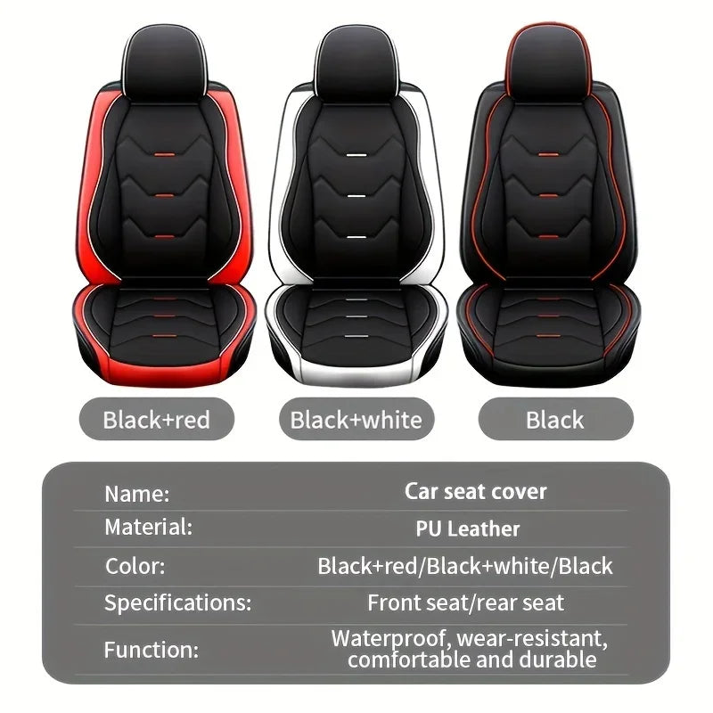 2 Premium Front Seat Cove Universal Car Seat Cover PU Leather