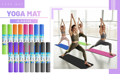 Thick Yoga Mat Bulk, 68'' x 24'' x 3mm Exercise Workout Mat Non Slip Fitness Yoga Pad for Women Gym Home Yoga Pilates, Easy to C