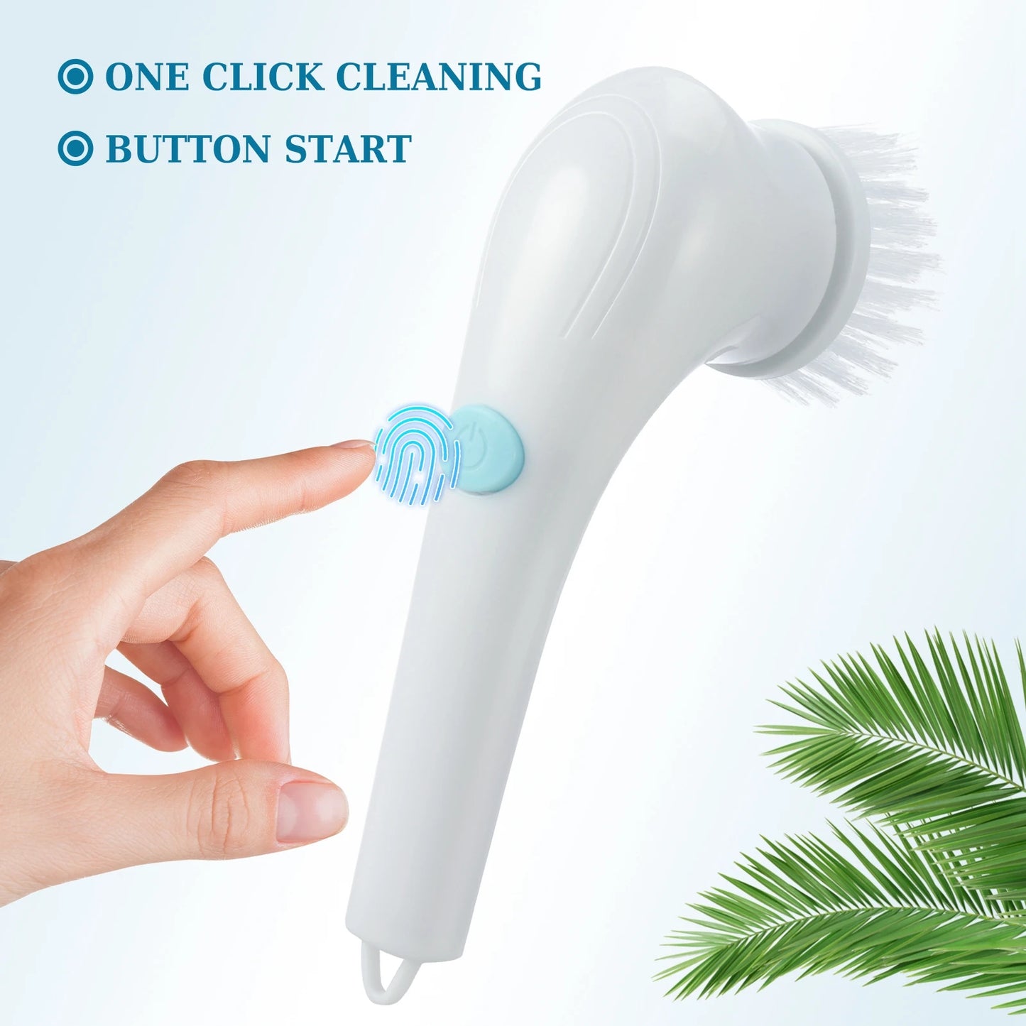 Electric Spin Scrubber Cordless Power Cleaning Brush with 5 Replaceable Brush Heads Rechargeable Scrubber for Kitchen