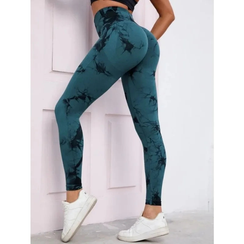 Seamless High Waist Tie Dye Leggings for Women