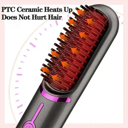 Portable Cordless Hair Straightener Brush