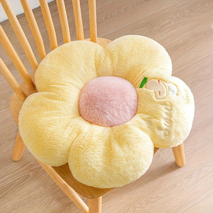 "Blossom Support" Versatile Fruit & Flower Cushion - Soft Polyester, Machine Washable, Perfect For Car Seats, Chairs, Sofas, And