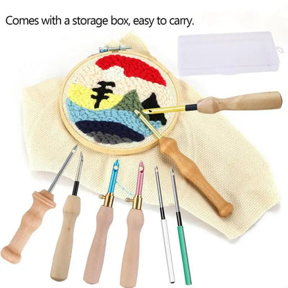 Embroidery Punch Needle Kit Set