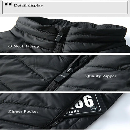 9Areas Self Heating Vest Jacket Vest Winter Electric USB Heater Tactical Jacket Thermal Vest Body Warmer Coat No Battery