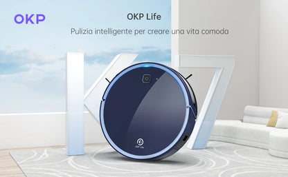 OKP K7 Robot Vacuum Cleaner, 2000Pa Strong Suction, Slim, APP/WiFi/Voice Control,Ideal for Pet Hair, Hard Wood Floors and Carpet