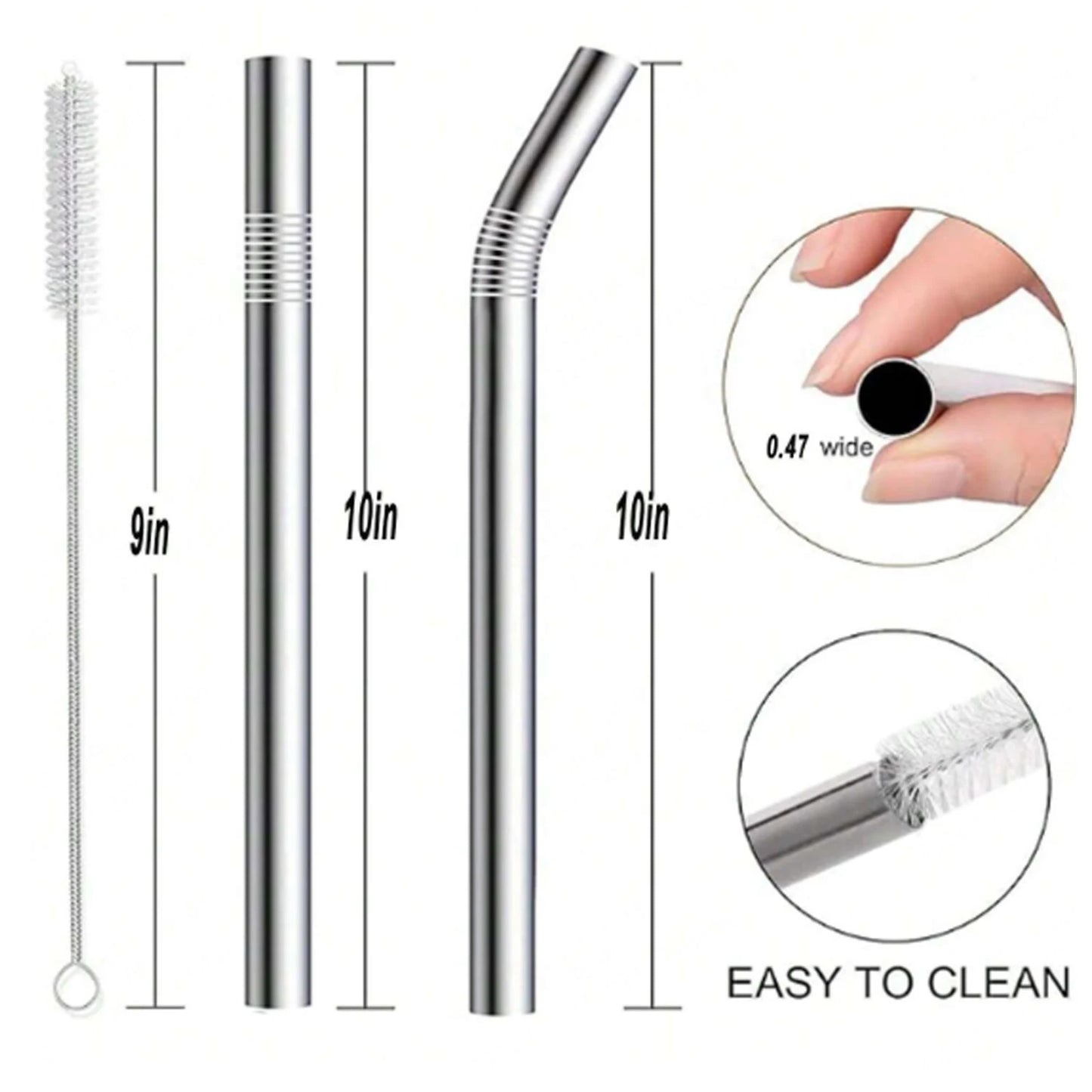 Extra Wide Stainless Steel Straws