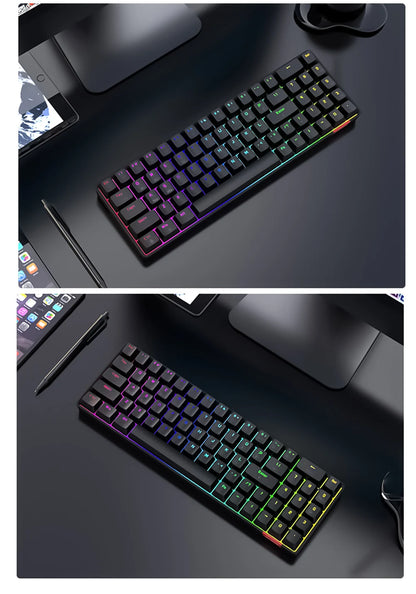 AJAZZ AK692 Gaming Mechanical Keyboard RGB 68 Keys Hot Swap Custom Keyboard Bluetooth Wireless Keyboards for PC Laptop Computer